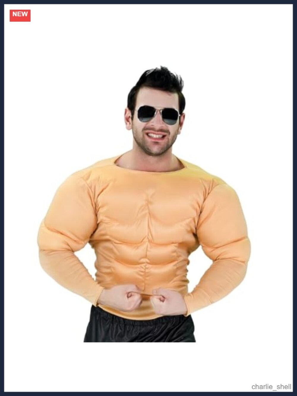 Men's Muscle Suit Costume One Size Stretch Polyester Bodybuilder Halloween